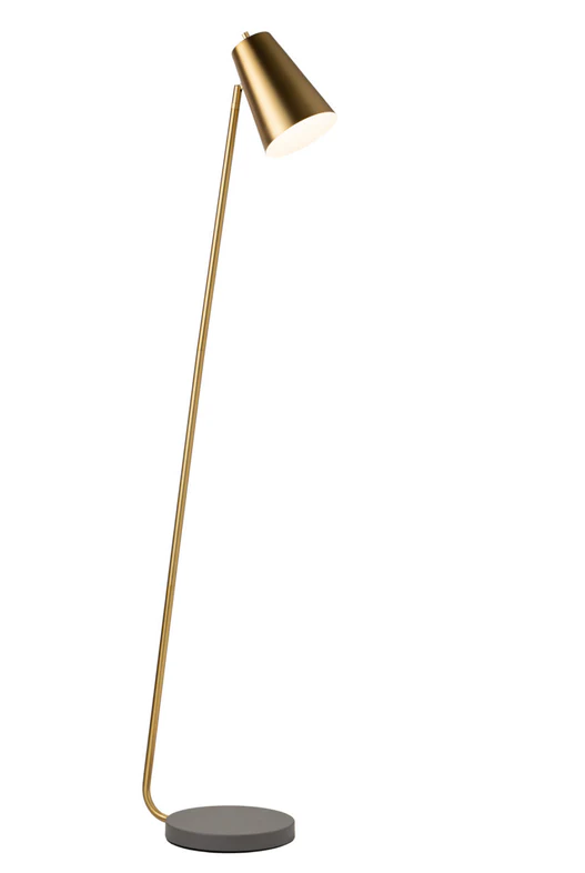 Floor lamp Arlen Satin Brass with adjustable shade