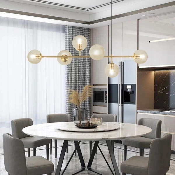 Pendant lamp Ivy 6lt E27 L125 GLD