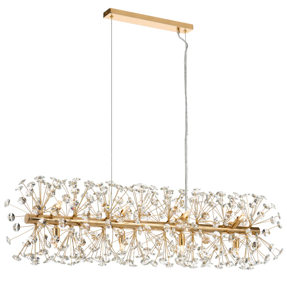 Rectangular Pendant LERIDA 12 Lights GLD