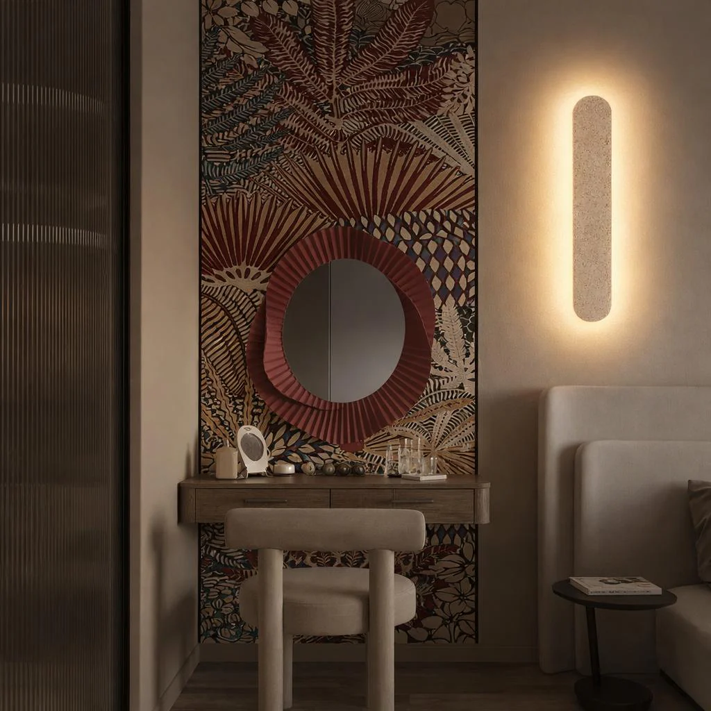 Wall lamp Pulse Long Travertine LED 8W