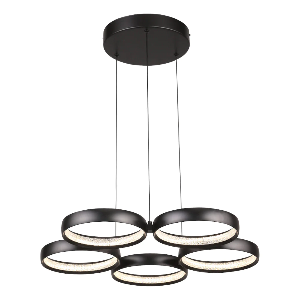 Pendant lamp Olympus 5Lt Led Black