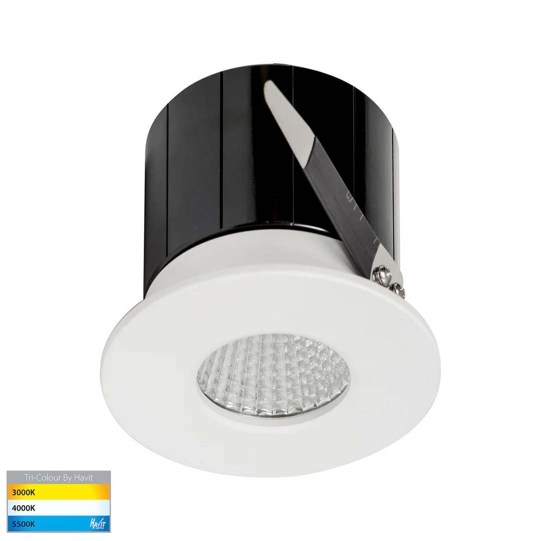 Recessed downlight Prime BLK Fixed 3CCT LED 12W IP54 WHT
