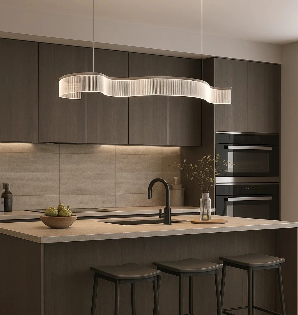 Pendant lamp CARSIA-1P Curl LED 43W Silver