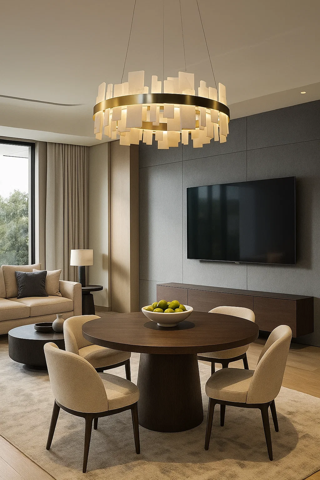 Pendant lamp Miragemas D60 Alabaster Spanish Marble LED 30W CCT Dim BRS