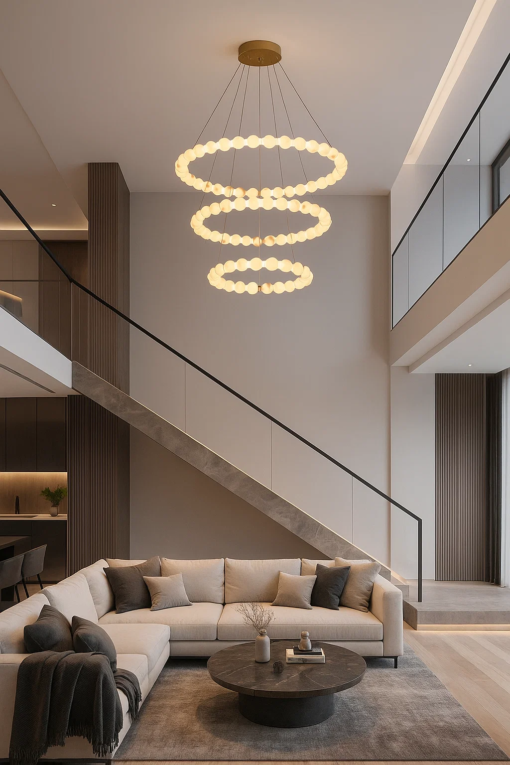 Pendant lamp Coronet 3 Alabaster Spanish Marble LED 90W CCT BRS