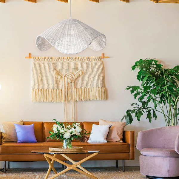 Pendant Light Adaya Rattan White