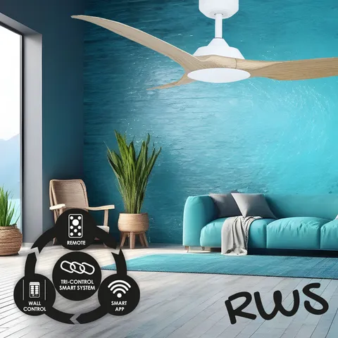 Ceiling Fan Raven RWS 64 High Airflow WIFI OAK