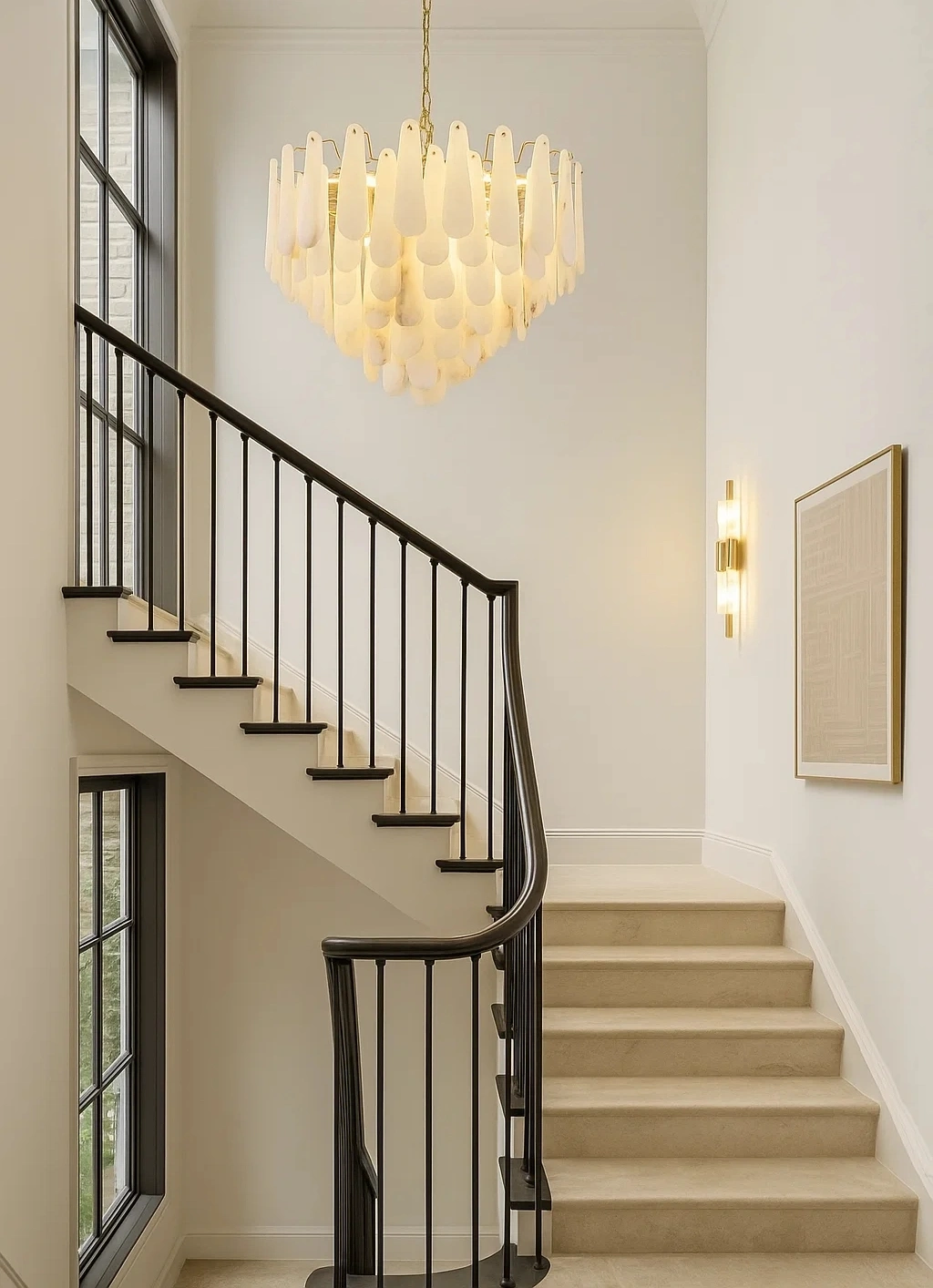 Pendant lamp Buena P16 Alabaster Spanish Marble BRS