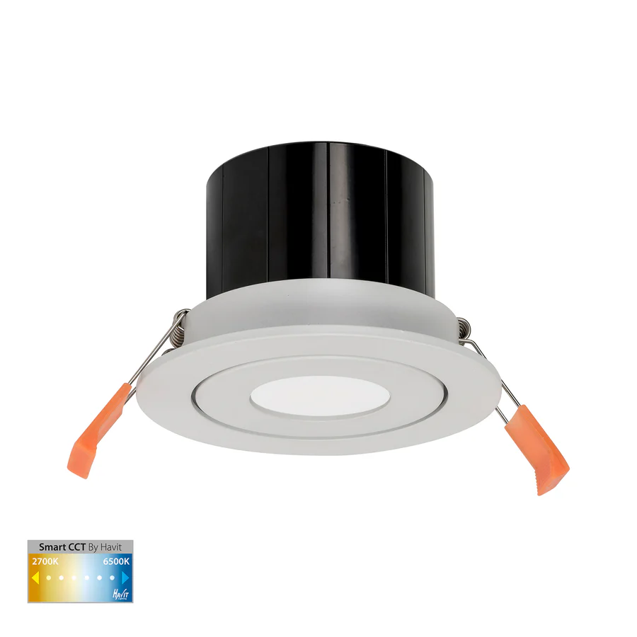 Recessed Tilt Downlight Prime CCT LED 12W IP54 WIFI WHT