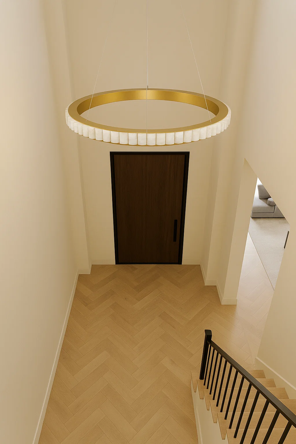 Pendant lamp Capella Alabaster Spanish Marble D100 LED 70W CCT Dim BRS