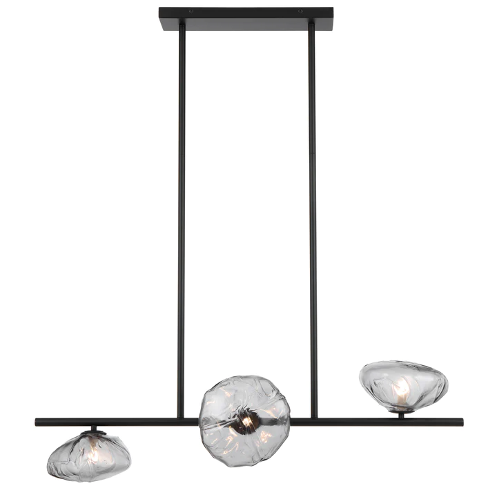 Pendant lamp ZECCA 3 D200 BLACK SMOKE