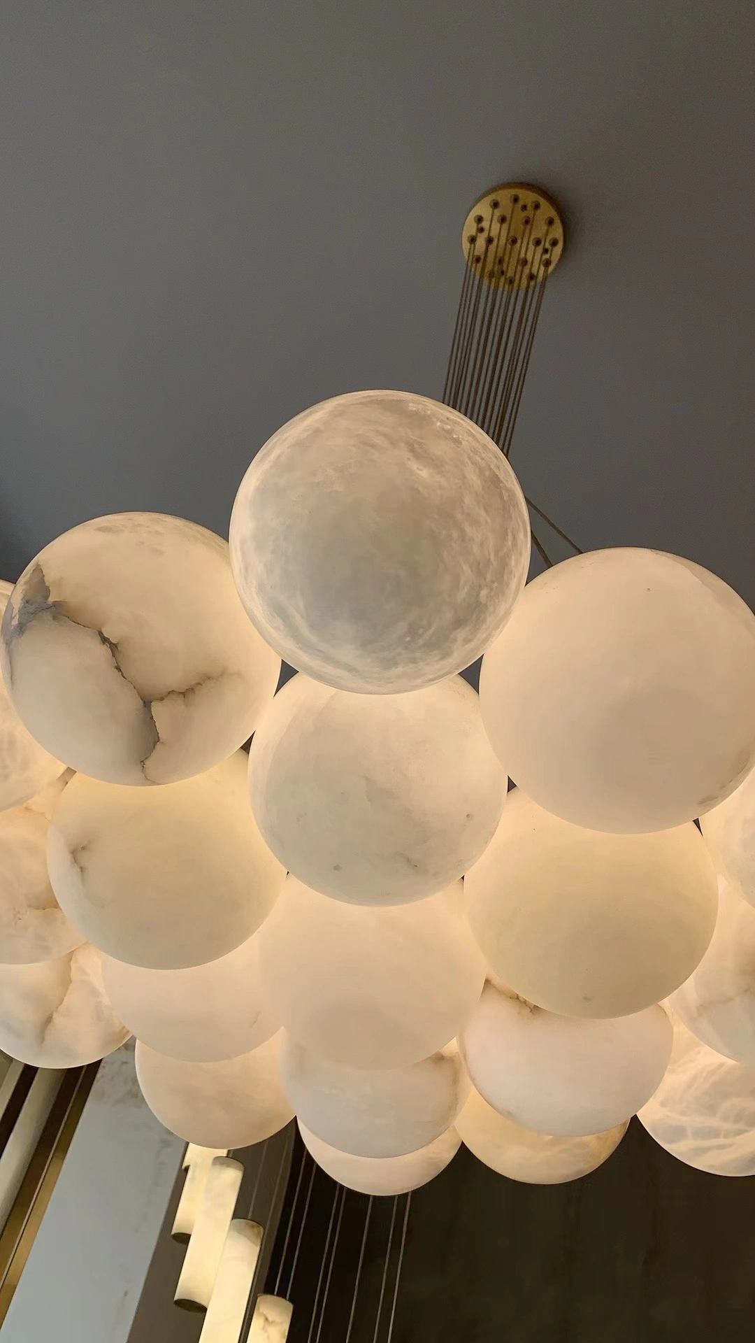 Pendant lamp Molina S13 Alabaster Spanish Marble G9 BRS