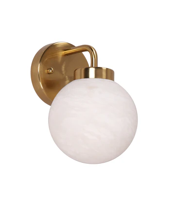 Wall light Palla IP20 E27 Alabaster GLD round base