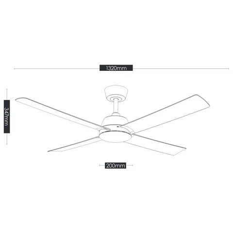 Ceiling Fan Bronco 52 DC LED 20W 3CCT Click-in blade BLK