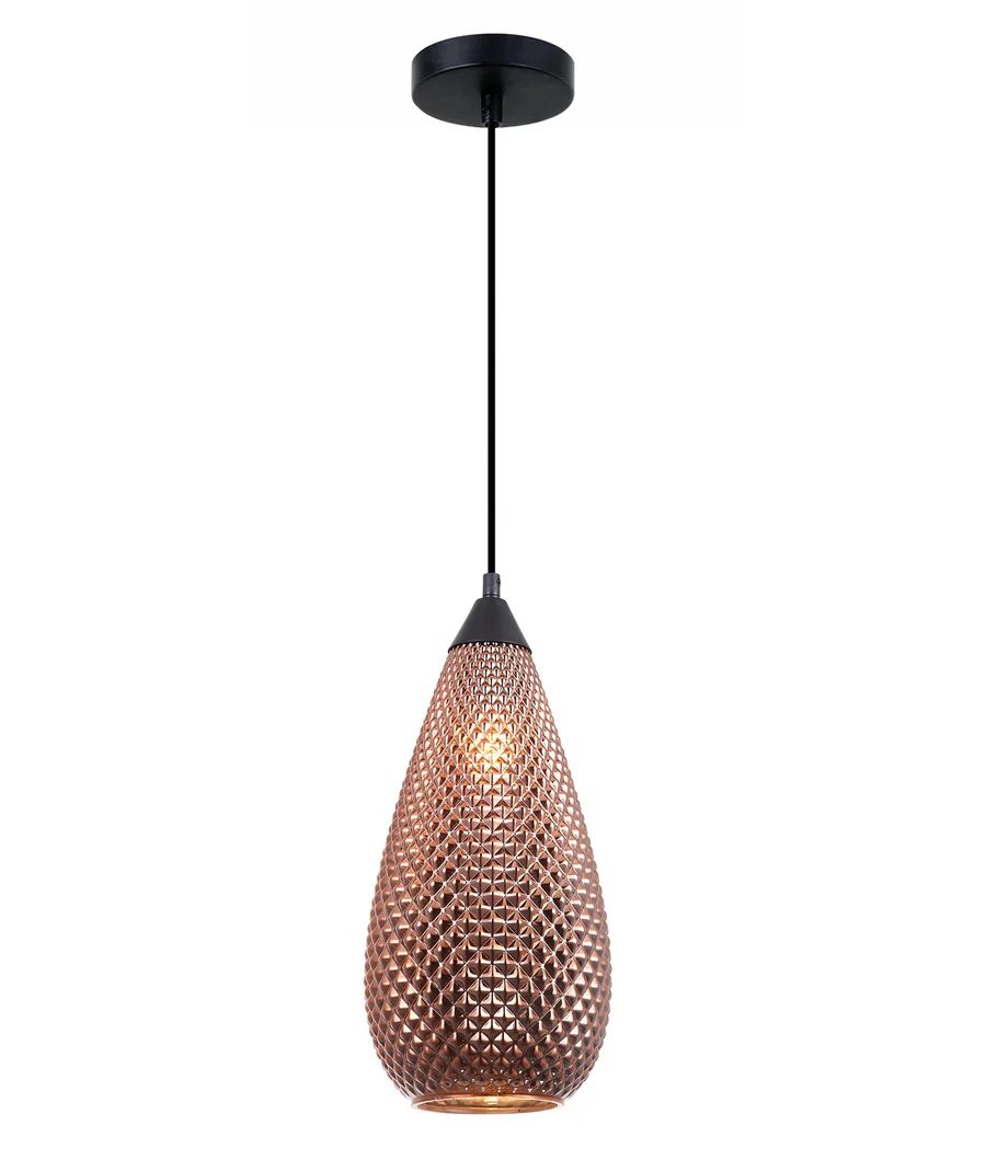 Pendant lamp Rictus 5 Bohemian Glass Drop Shape E27 COP
