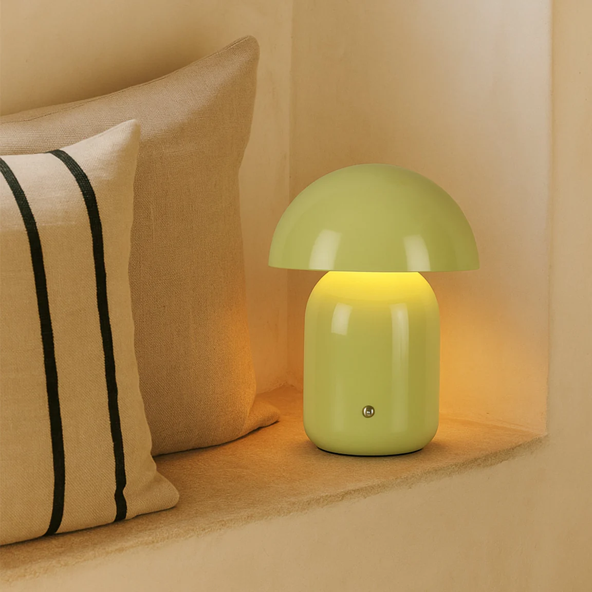 Table Lamp Mushroom LED CCT Dim Rechargeable Sage