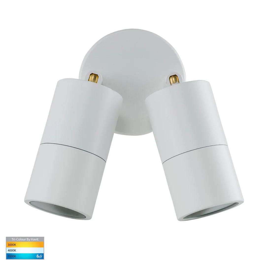 Wall light Tivah WHT 3CCT Double Adjustable HV1337GU10T IP65