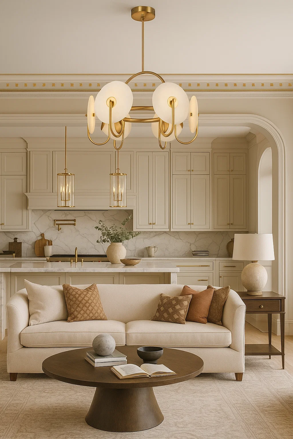 Pendant lamp Halo Mini Alabaster Spanish Marble D63 LED 54W 3K BRS