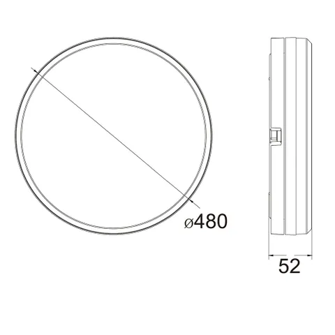 Ceiling light Hektor-480 IP65 LED 60W 3CCT GL