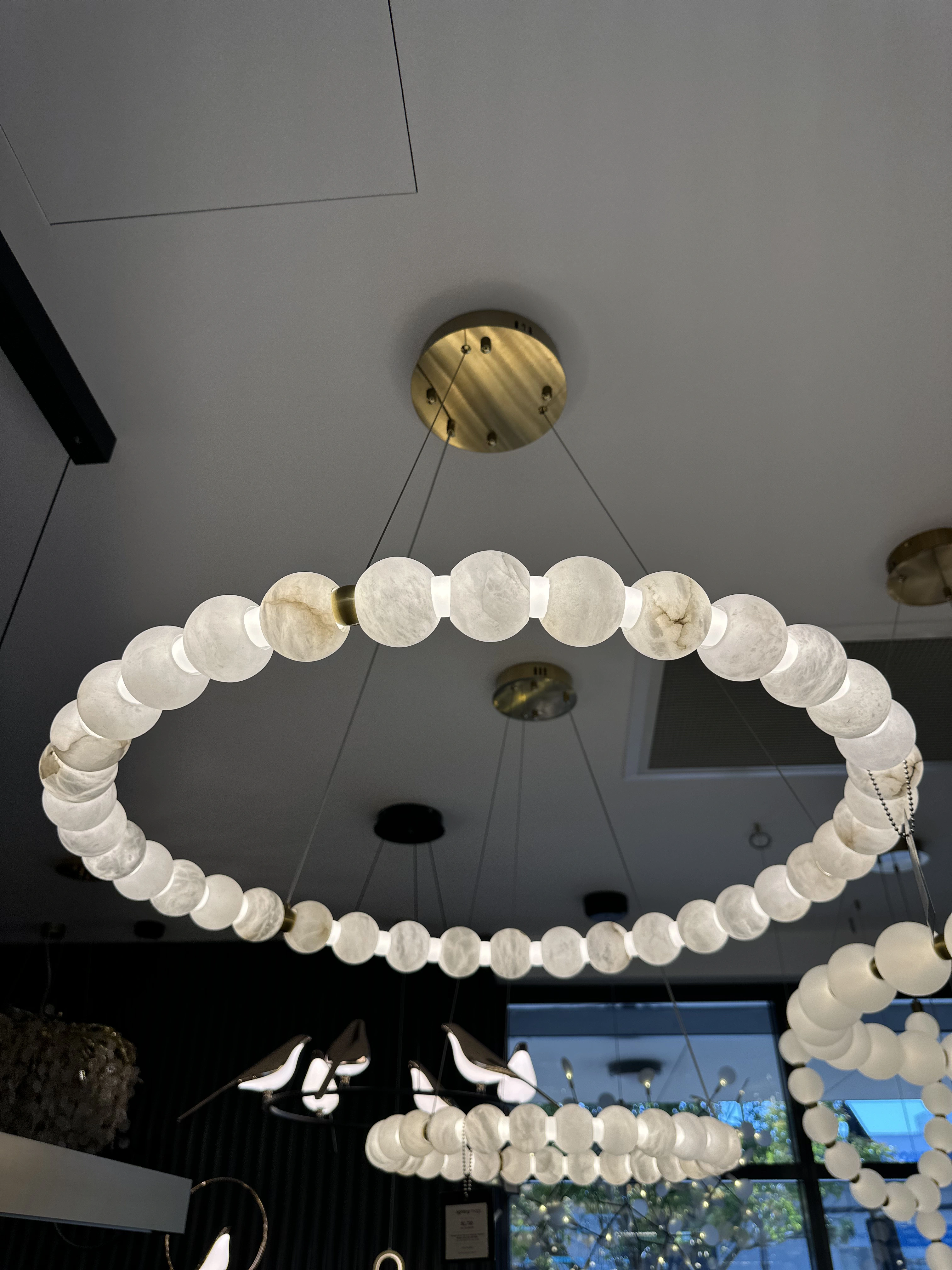 Pendant lamp Coronet Alabaster Spanish Marble D80 LED 48W BRS