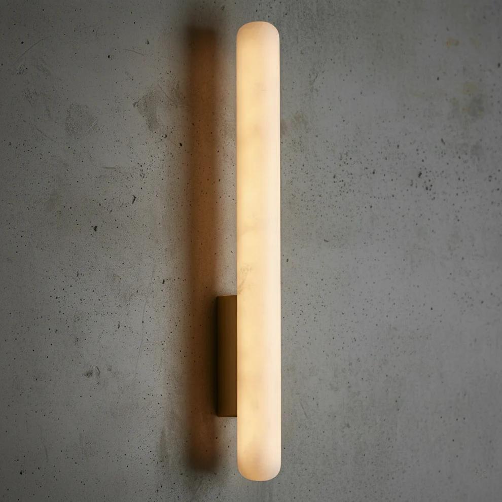 Wall light Marbelle Alabaster Marble LED H60 BRS