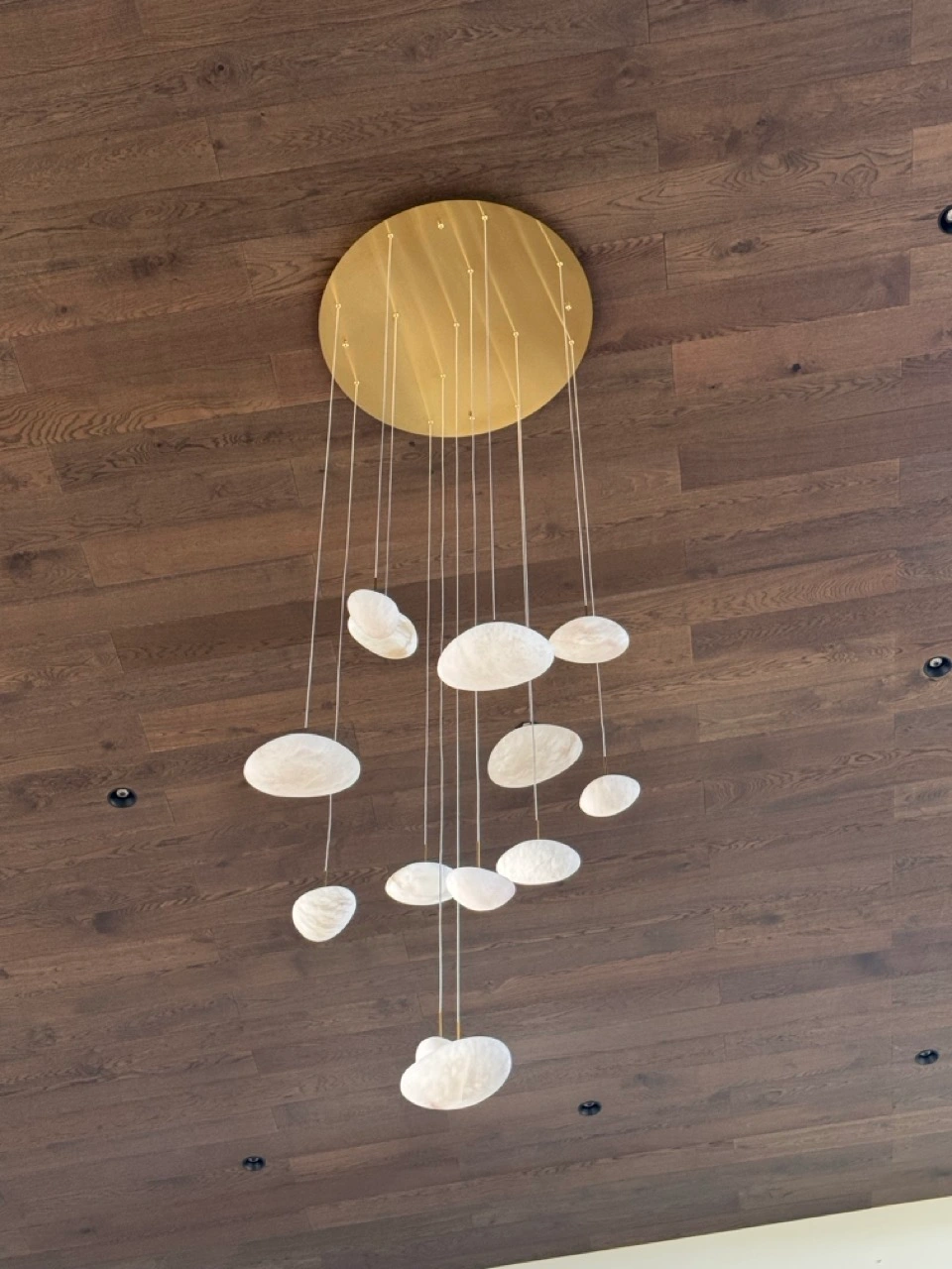 Pendant lamp Miraflores Alabaster Spanish Marble P13 LED 80W CCT Dim BRS