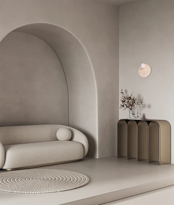 Wall Light POI2 Round Travertine Base G9  