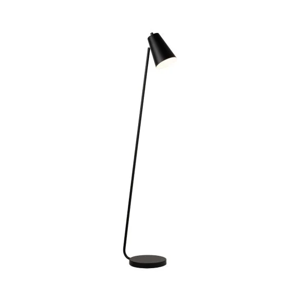Floor lamp Arlen Satin Black with adjustable shade