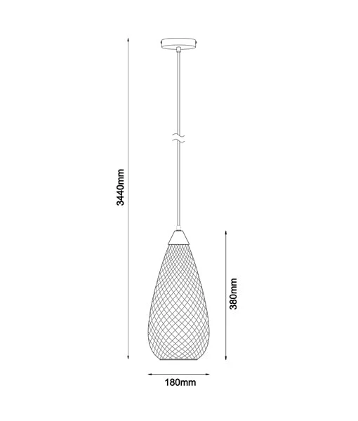 Pendant lamp Rictus 5 Bohemian Glass Drop Shape E27 COP