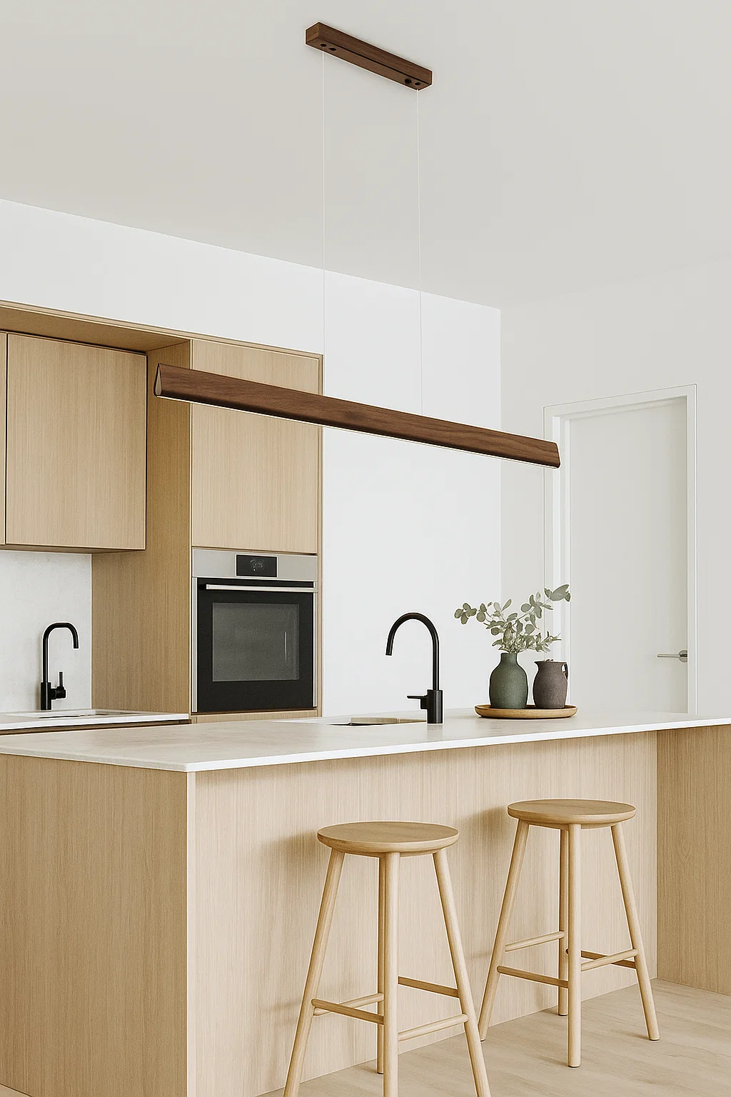 Pendant lamp Opex Walnut Timber L180 LED 28W 3CCT Dim