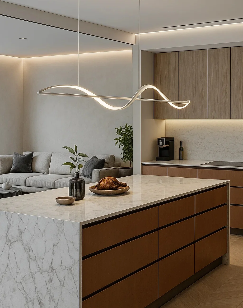 Pendant lamp Famous linear P1 LED 20W 3CCT L1600 WHT