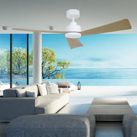 Ceiling Fan Bronte 52 DC LED 20W 3CCT WHT OAK