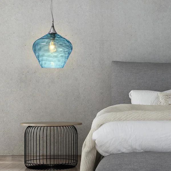 Pendant Light Zyla Glass Oval E27 D29 BLU