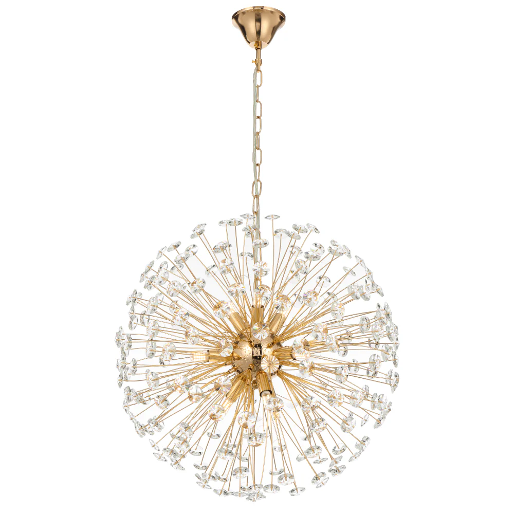 Round Pendant LERIDA 9 Lights GLD