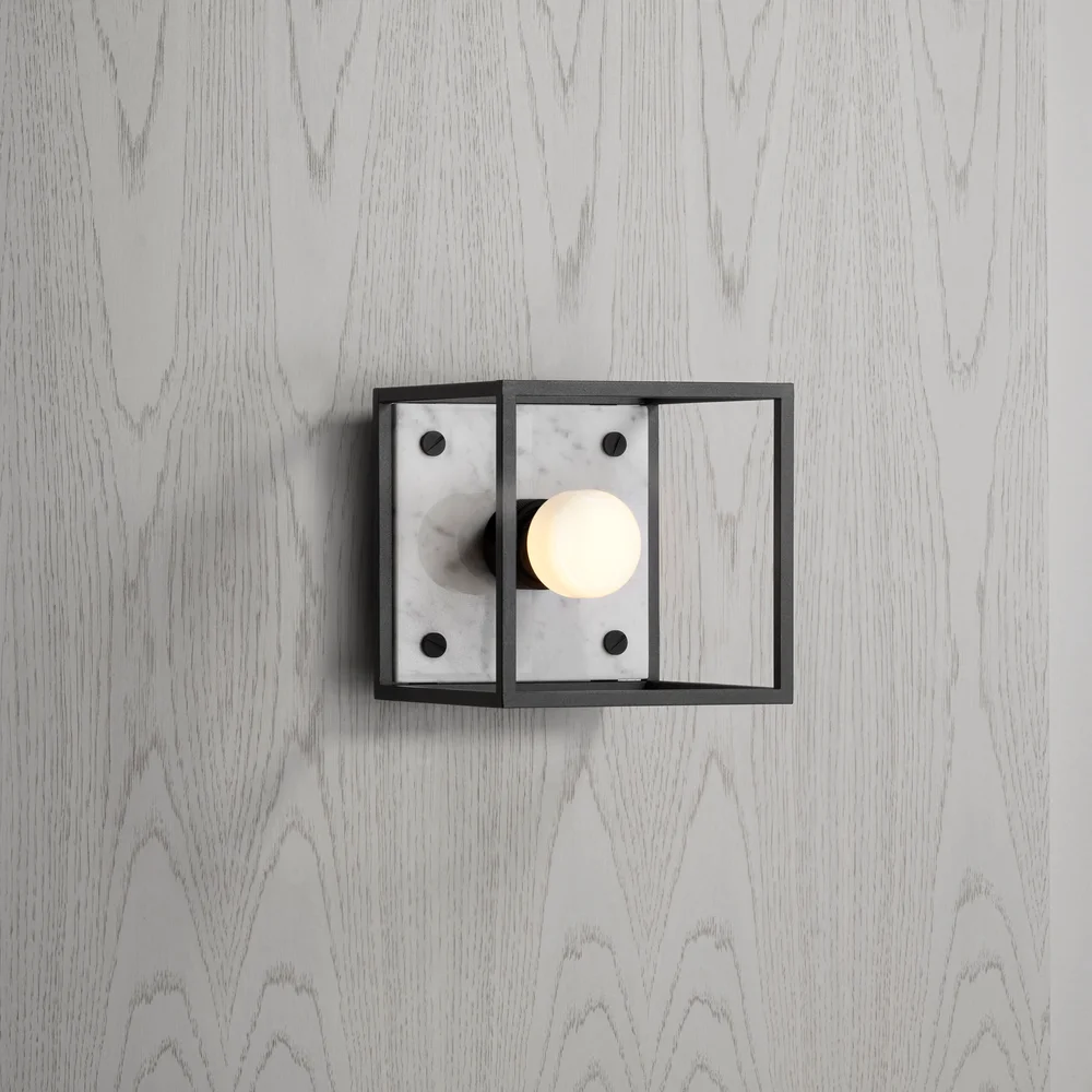 Wall light Caged Small White Marble e27