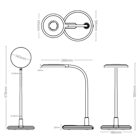 Table lamp Brad LED BLK