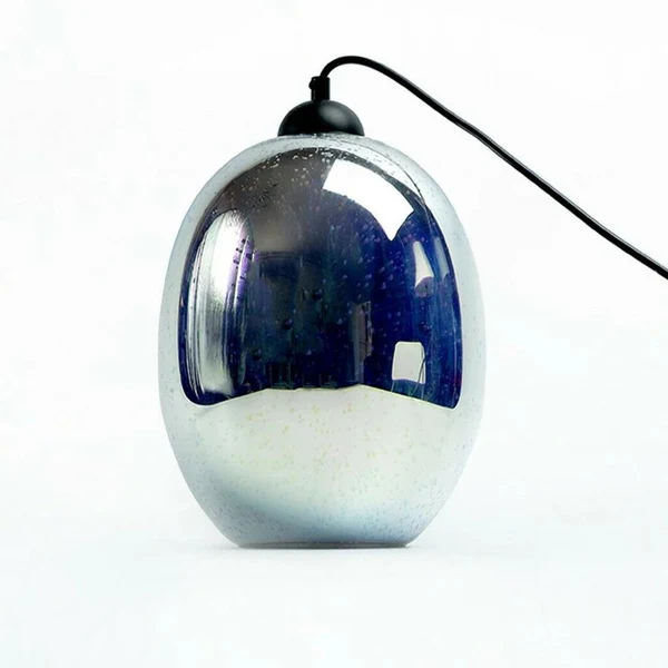 Pendant Light Moravian Glass Oval E27 D20 CHR