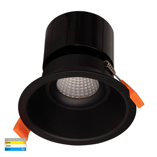 Recessed Downlight Prime Fixed Deep 3CCT LED 12W IP54 BLK
