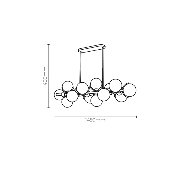 Pendant lamp Aurora E14 L145 BRS