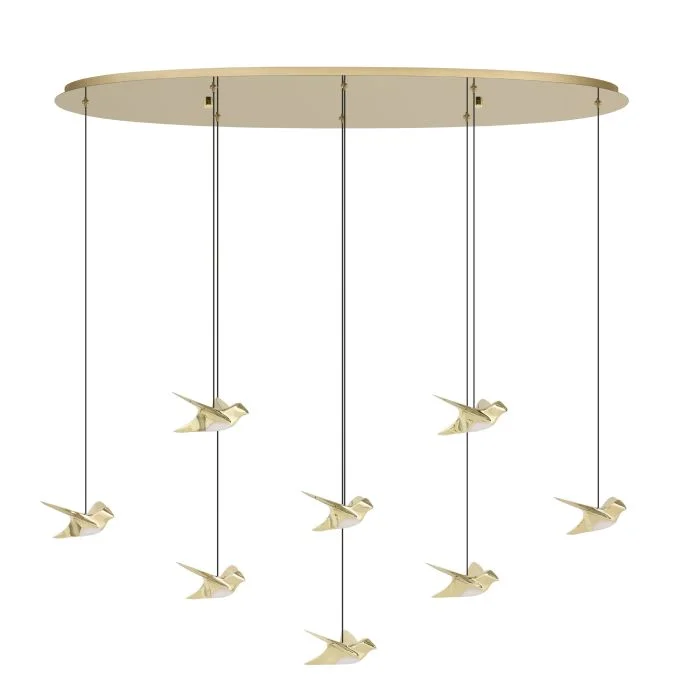 Pendant lamp Paratebueno 2 8 Birds LED 34W 3K BRS
