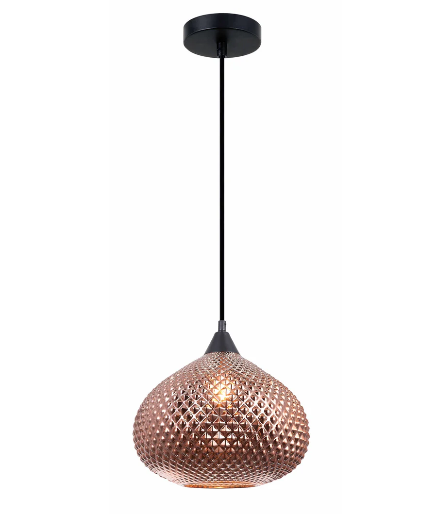 Pendant lamp Rictus 1 Bohemian Glass Round Shape E27 COP