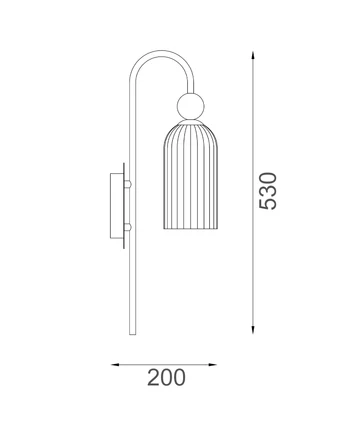 Wall light Flauta E14 40W BRS