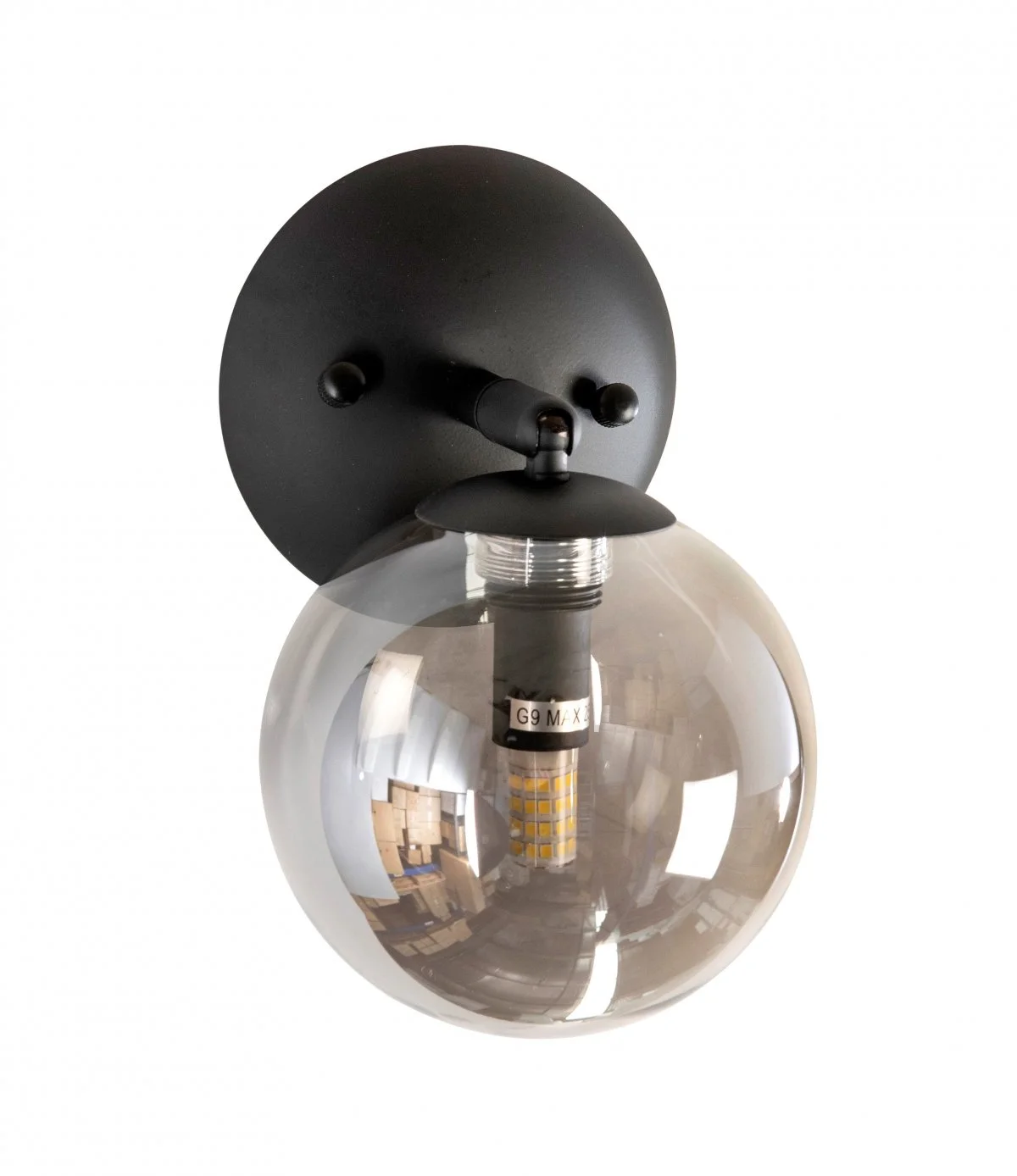 Wall light PASADENA-A1 Black-Smoke Glass