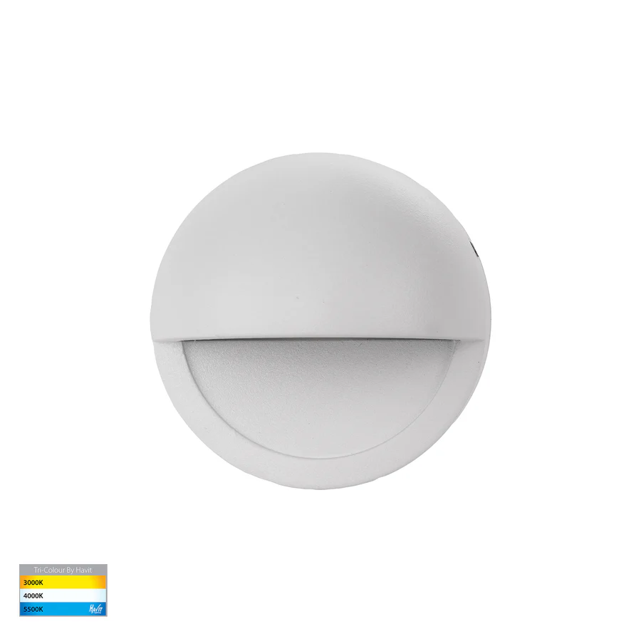 Step light Veko White with Eyelid HV2927T-WHT-240V IP65