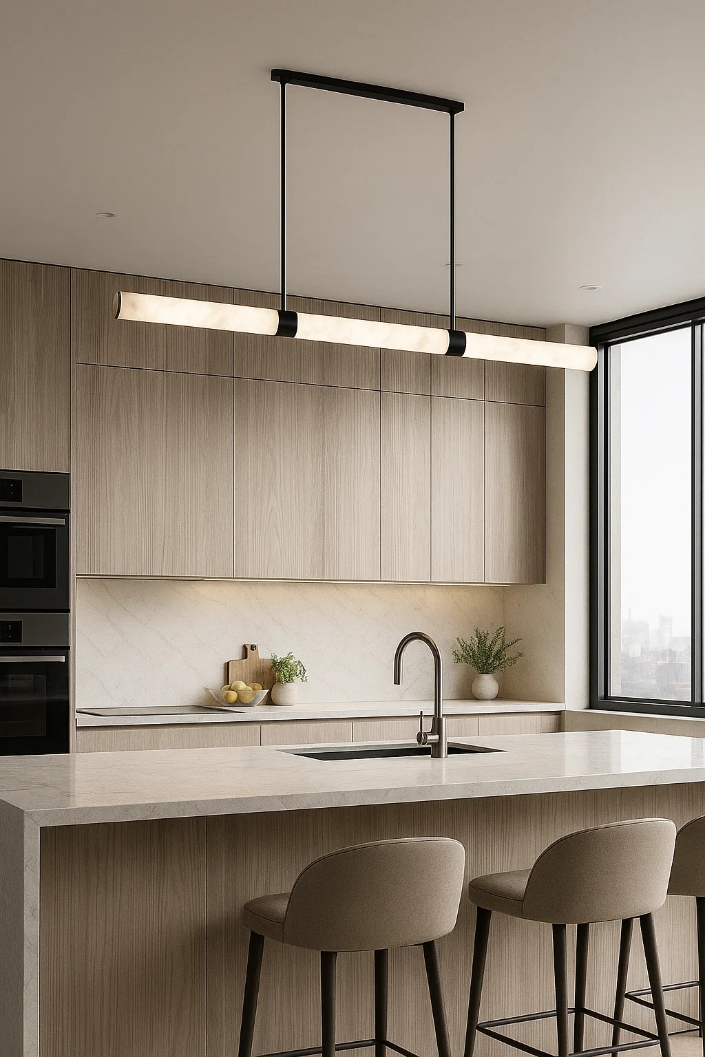 Pendant lamp MADISON Spanish Marble LED 40W 3CCT L150 BLK