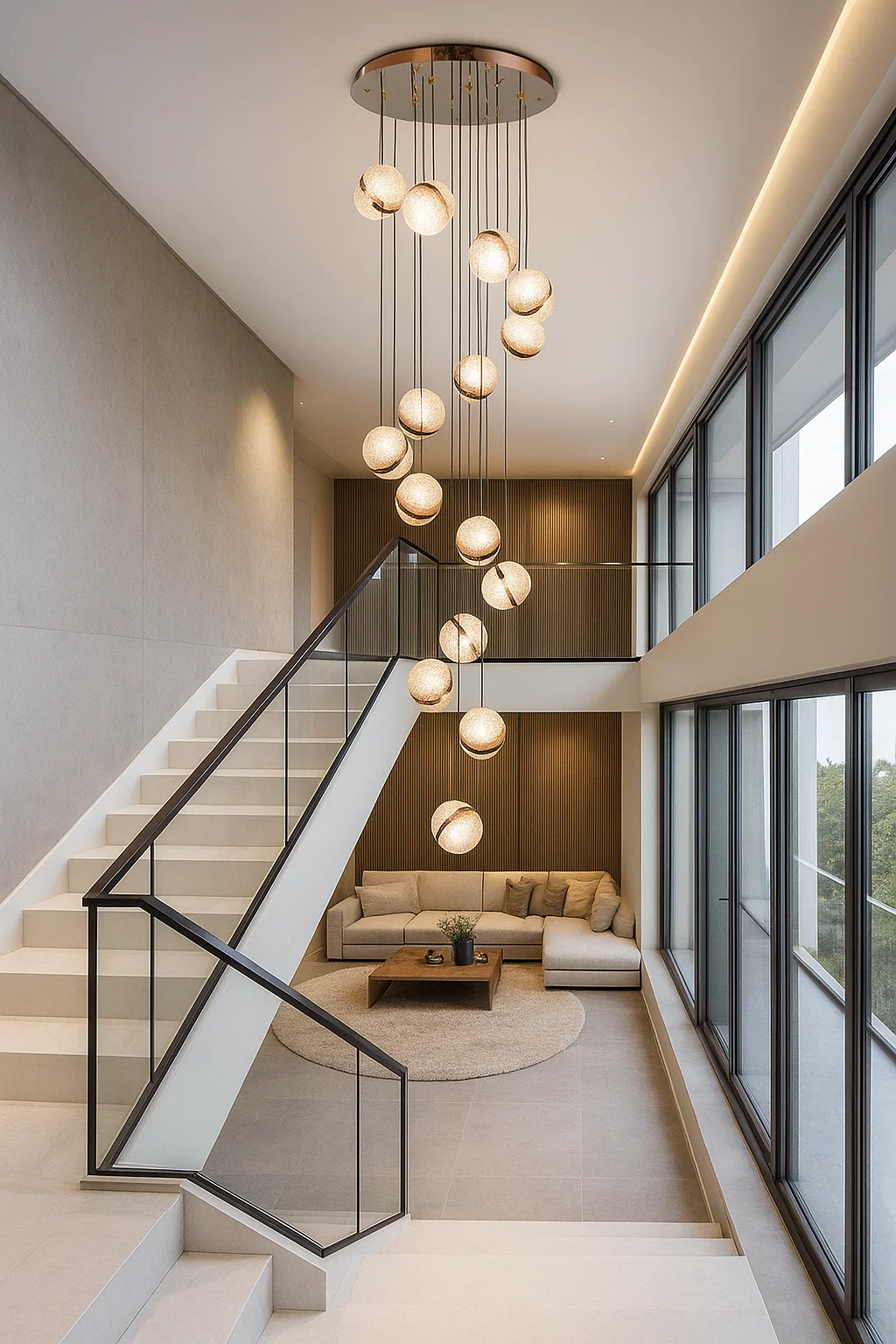 Pendant lamp Saturn 15 LED 90W CCT Dim D59 Rose Gold remote