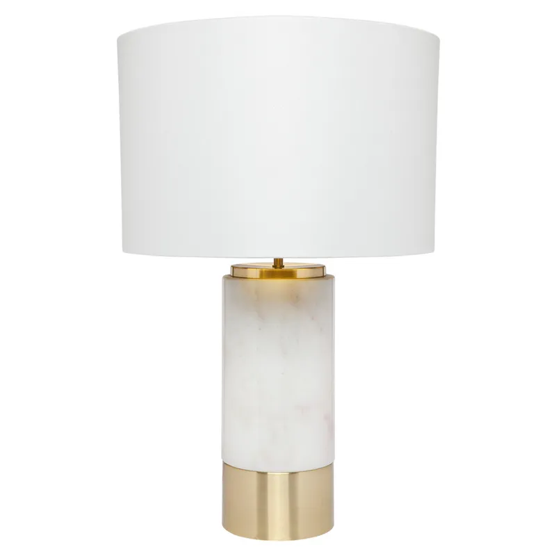 Table Lamp Paola Marble White w White Shade