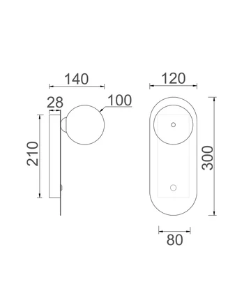 Wall light Ovalis3 round G9 WHT