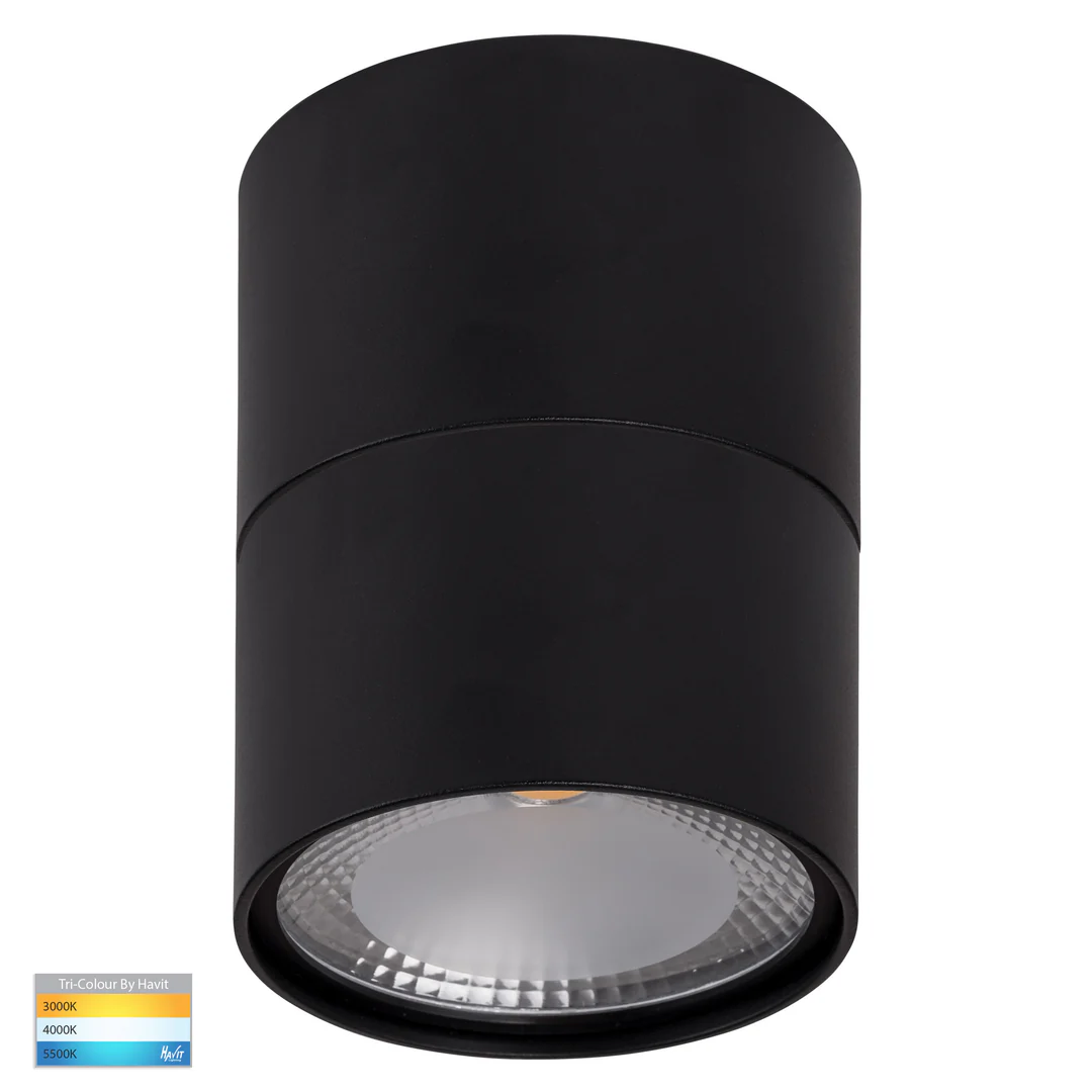 Surface downlight Nella BLK with Extension 3CCT LED 12W IP54