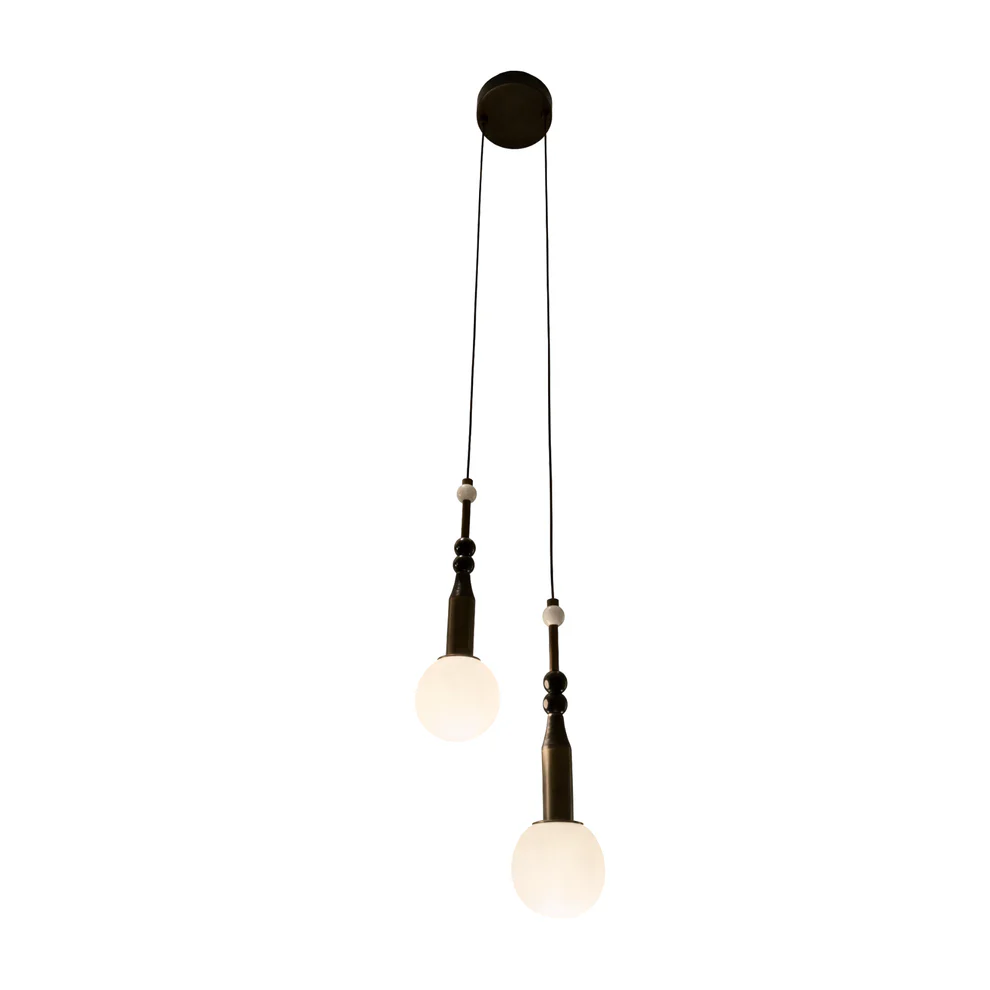 Pendant lamp Moreno Double Marble D10 BRZ